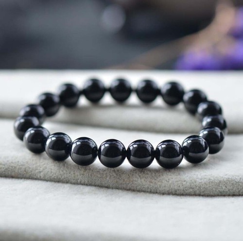 Natural Gemstone Agate Round Stone Beads Stretchable Bracelet Bangle 10mm - Picture 3 of 4