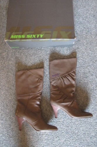 MISS SIXTY purple lilac grey ish cool heels boots size 40 brand new in box rare 
