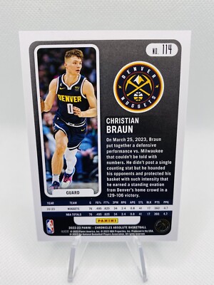 Christian Braun RC auto /25シリ PSA10 完璧 Christian Braun 2022 Prizm #223 Silver Price Guide - Sports