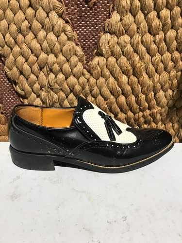 Mocasines/zapatos vintage Flagg Bros Brothers para hombre borlas-cuero 1970 talla 7 EE. UU. - Imagen 1 de 8