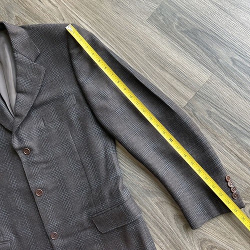 Canali Blazer Jacket Brown Plaid 100% Wool US 42R IT 52R 3 Button - Picture 7 of 13