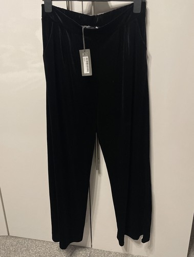 New Tagged Principles Wrap Velvet Suit Black Size 12 Wide Leg - Picture 5 of 12