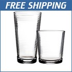 Striped Glassware Collection - 16 Reusable Glasses for Elegant Entertaining