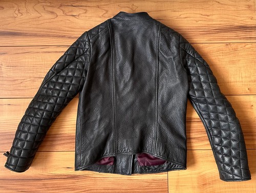 100%ORIG H&M ECHTLEDER PADDED BIKER KLASSIKER LEDER JACKE GR.34 SCHWARZ - Bild 17 von 20