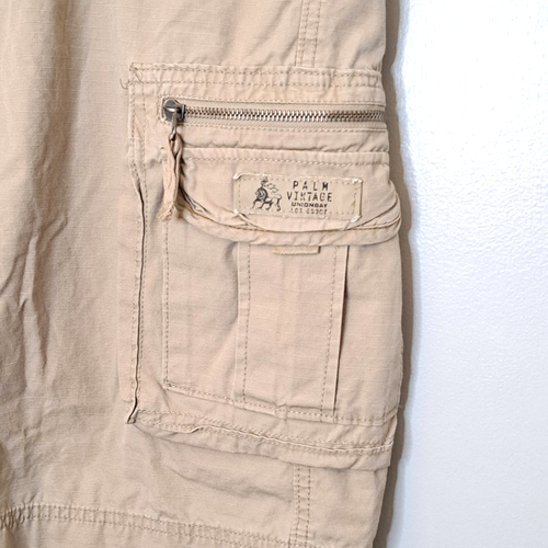 NWT Union Bay Men's Palm Vintage Cargo Multi Pocket Shorts Tan Color Size 30 - Picture 3 of 10