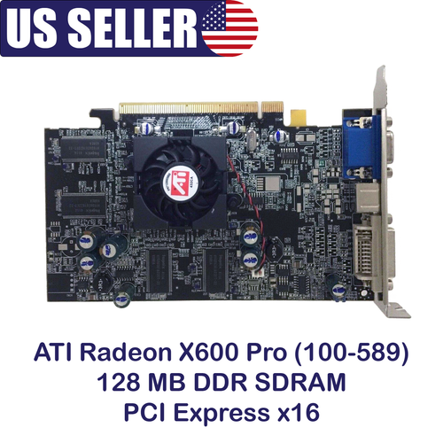 New ATI Radeon X600 Pro(100-589) 128MB DDR SDRAM PCI Express x16 - Picture 1 of 2