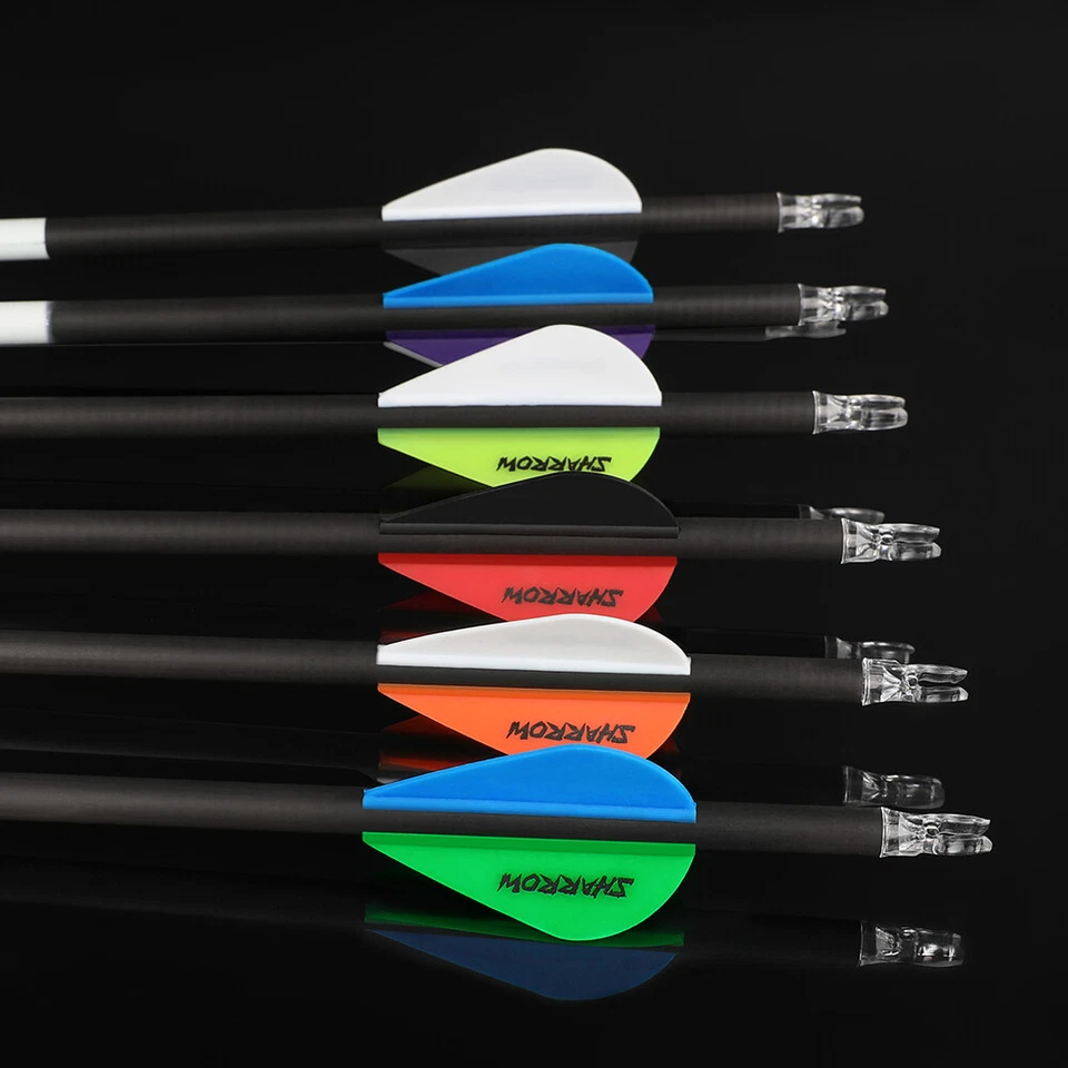 31" Pure Carbon Arrows Dark Glow SP300-600 2" Vanes Recurve Compound Bow Hunting - Image 2 of 4