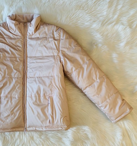 KC Coat Collections Women's Puffy Car Coat Zip Sz L Blush Pink Pockets - Picture 2 of 12