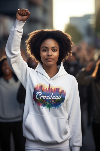 CRENSHAW ONE Hooded Sweatshirt, Back in the Day, African American Culture, Black - Picture 18 of 54