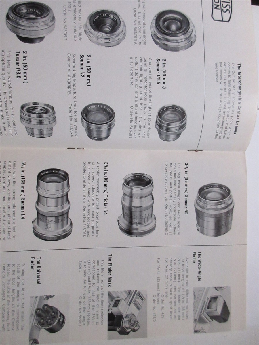 Zeiss Ikon Contax Camera User Manual Book Guide | eBay