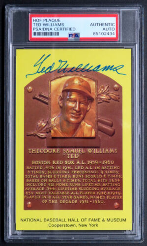 Ted Williams Signed Autograph Gold Yellow Hall of Fame Plaque PSA d.2002 - Picture 1 of 2