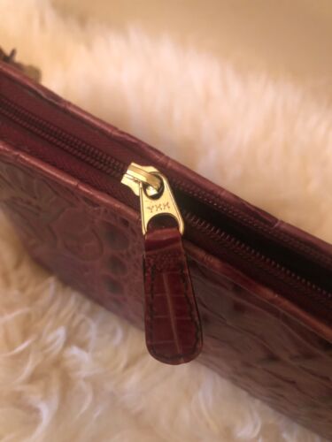 RARE Brahmin cranberry croc embossed leather designer women’s purse tote - Picture 9 of 24