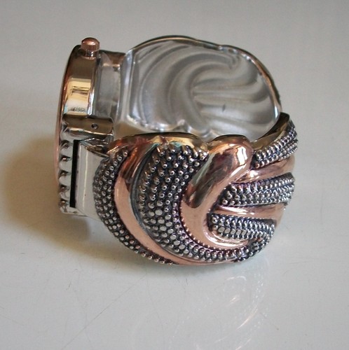 Women number dial silver, gold & rose gold finish bangle fashion dressy watch - Picture 13 of 17