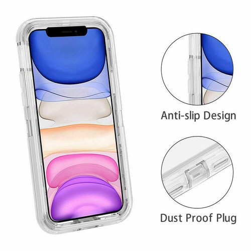 For iPhone 16 15 14 13 Pro Max 12 3in1 Clear Shockproof Bumper Phone Case Cover - Zdjęcie 9 z 36