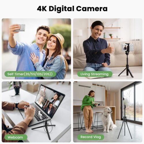 Portable 4K Digital Camera 64MP 2.4'' LCD Compact Vlogging Camera 18X Zoom 32GB - Picture 2 of 6