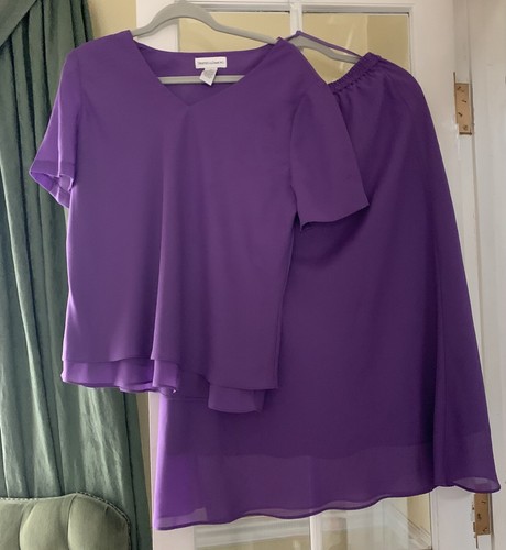 Draper’s & Damon’s 2-Piece Matching Top and Skirt Women's 14 Purple* - Picture 16 of 16