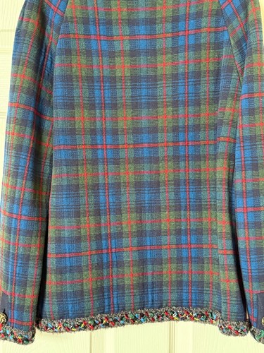 CHANEL 13A VINTAGE PARIS EDINBURGH TWEED MULTICOLOR JACKET GRIPOIX BROOCHES 40 - Picture 19 of 22