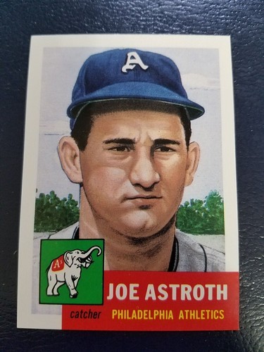 Joe Astroth Athletics 1991 Topps Archives 1953 T Reprint BLANK BACK SCARCE