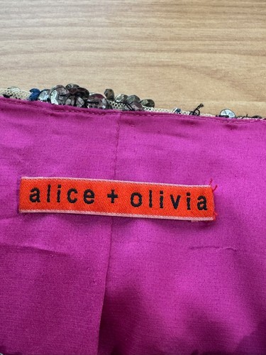 Alice + Olivia Womens Silver Colorful Sequins Kidman Crop Jacket - Picture 5 of 7