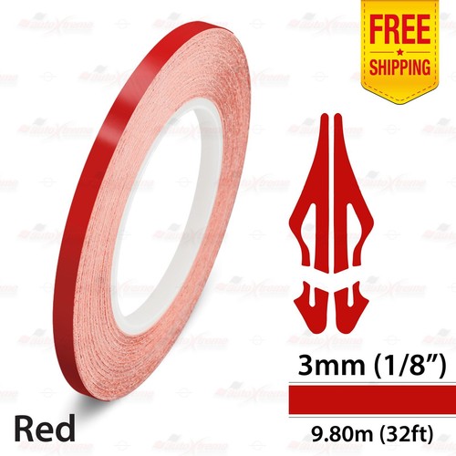 1/8" 3mm PinStriping Pin Stripe Tape Car Styling Line Decal Vinyl Sticker RED - Picture 1 of 12
