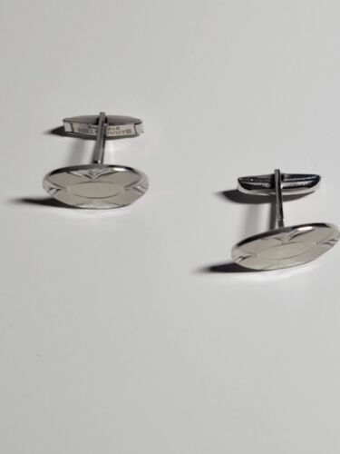 Gemelos vintage de plata esterlina MCM Barrington corte de rueda ovalados - Imagen 4 de 6