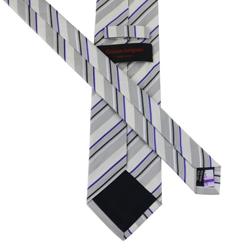 Corbata de seda gris púrpura GRUPPO ARTIGIANI $125 NUEVA - Hecha en Italia - Imagen 3 de 3