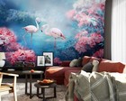 3D Flamingo Flower N787 Wallpaper Wall Mural Removable Self-adhesive Sticker Eve