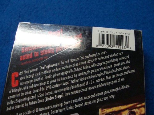 VHS Band 1993 Harrison Ford is the Fugitive (2001) Sonderedition WB versiegelt - Bild 6 von 10