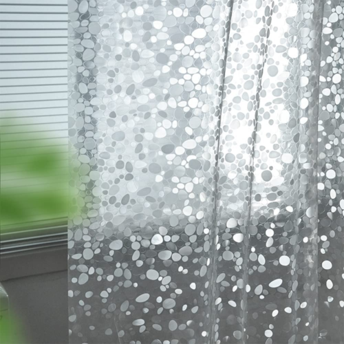 Clear Shower Curtain Liner, Pebble Pattern, 72X72 Inch, Lightweight Plastic - Picture 10 of 12