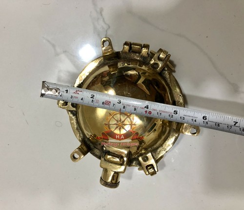 Mini lámpara de pared industrial de latón macizo para cubierta de barco marino - escogida pulida - Imagen 7 de 8
