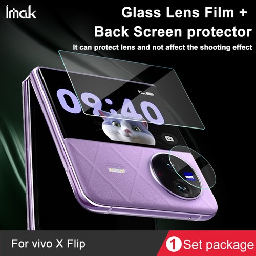 IMAK für Vivo X Flip, Glas Kamera Linse Film + Rückseite Displayschutzfolie (1 Sets) - Bild 3 von 7