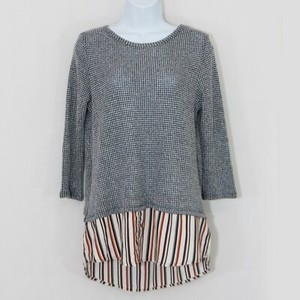 HONEY-PUNCH-Mixed-Media-Tunic-Womens-Medium-M-Top-Layered-Look-Blouse-2903X