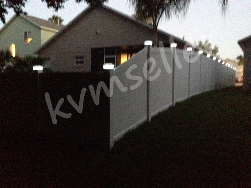 1 Piece White Color Square Solar Light Post Cap 4x4 PVC Fence Style - Picture 5 of 7
