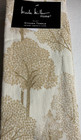 NICOLE MILLER HOME KITCHEN TOWELS (2) WHITE GOLD TREES GLITTER 100% COTTON NWT