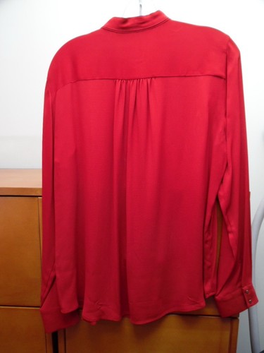 ZARA ROTES TOP BLUSE LANGARM LARGE - Bild 3 von 3