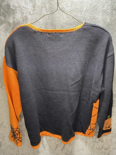Cárdigan con botones YarnWorks para mujer Halloween talla L negro naranja - Imagen 11 de 16