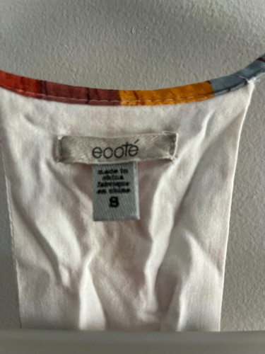 Ecote White Multicolor Spaghetti Strap Sleeveless Tank Top Woman's Small - Picture 6 of 7