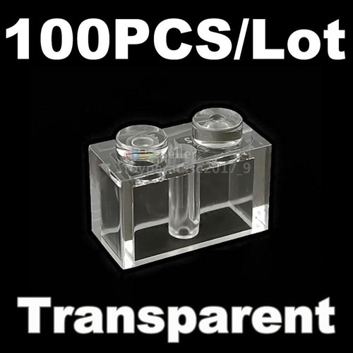 Lot Of 100 1X2 Bricks White Transparent Clear Translucent Trans Clear 3004 3065 - Picture 6 of 20