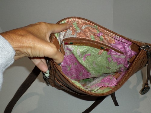 Bandolera de cuero The Sak marrón feliz y libre vintage muy bonita - Imagen 8 de 9