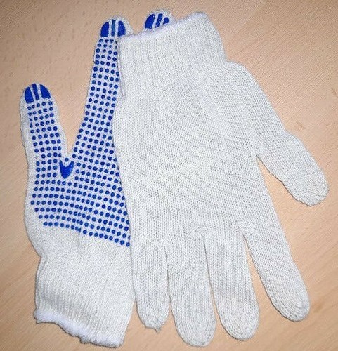 Gardening Gloves Cotton Floral Patterned Gripper Vinyl Dotted One Size Unisex - Picture 5 of 7