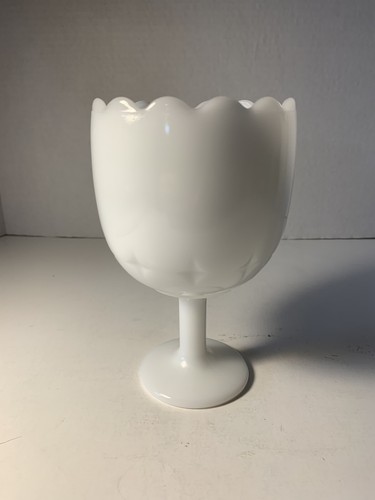 Milchglas Stielschale Bonboniere Nusskelch Kompottschale Vintage - Bild 5 von 8