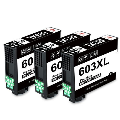 3 Druckerpatronen für Epson 603XL WF2835 WF2850 WF2830 DWF XP2100 3100 4100 BK - Bild 1 von 9