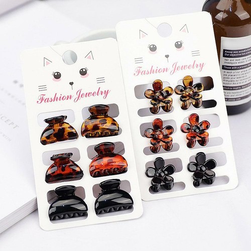 12pcs Women Acrylic Hair Claw Hair Crabs Retro Hair Clips Small Hair Accessories - Picture 6 of 21