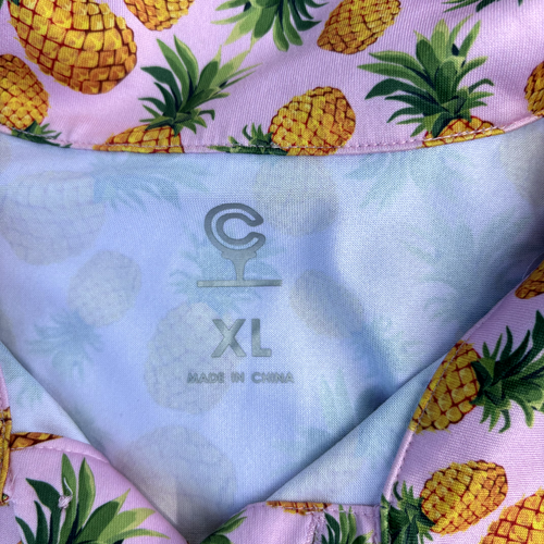 Caddy Cart Men's Golf Polo Shirt Performance UPF 50+ Pineapple Print XL - Bild 6 von 8