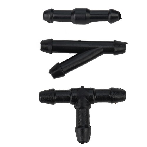 Water Connector Hose Windshield Black Fittings Nozzle Plastic Splitter - Picture 2 of 12