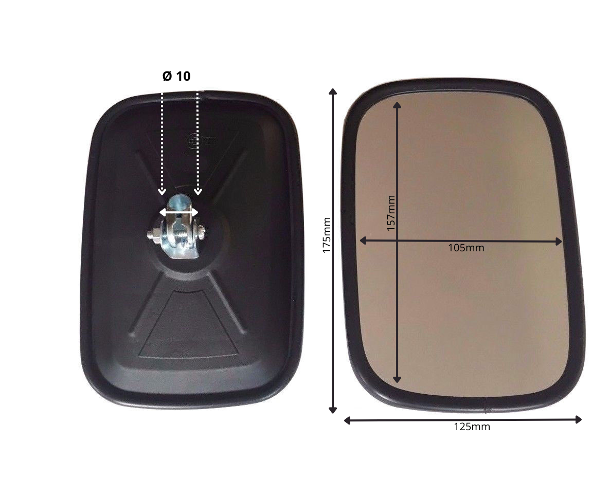 MelTruck 2x Außenspiegel Traktor - 232x145mm Mit E20 Zulassung + Spiegelhalter