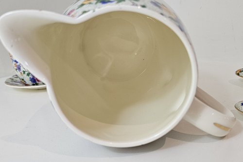 WARWICK ERPHILA CHERRY CHINTZ GERMANY 40oz PITCHER & CREAMER W/ LIDS/ UNDERPLATE - Picture 8 of 24