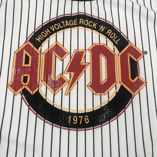 Camiseta a Rayas Estilo Béisbol Recortado Alto Voltaje AC/DC Juniors Talla Roca 13/14 - Imagen 4 de 12