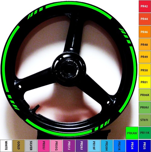 CINTA CALCOMANÍA DE RUEDA A RAYAS DE LLANTA DE MOTOCICLETA PERSONALIZADA KAWASAKI NINJA EX250 EX500 ZZR600 - Imagen 19 de 31