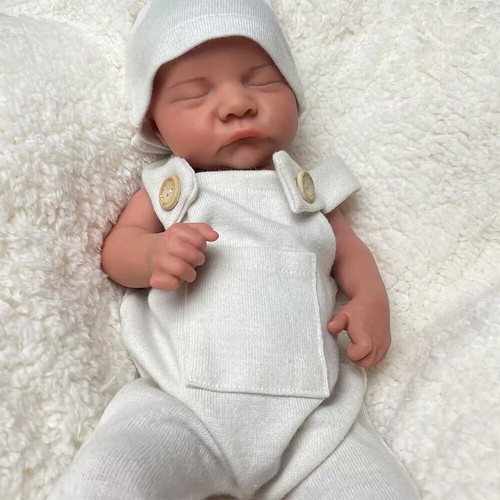 18" Floppy Full Silicone Reborn Baby Doll Boy Painted Tan Skin Newborn Doll Boy - Picture 8 of 10